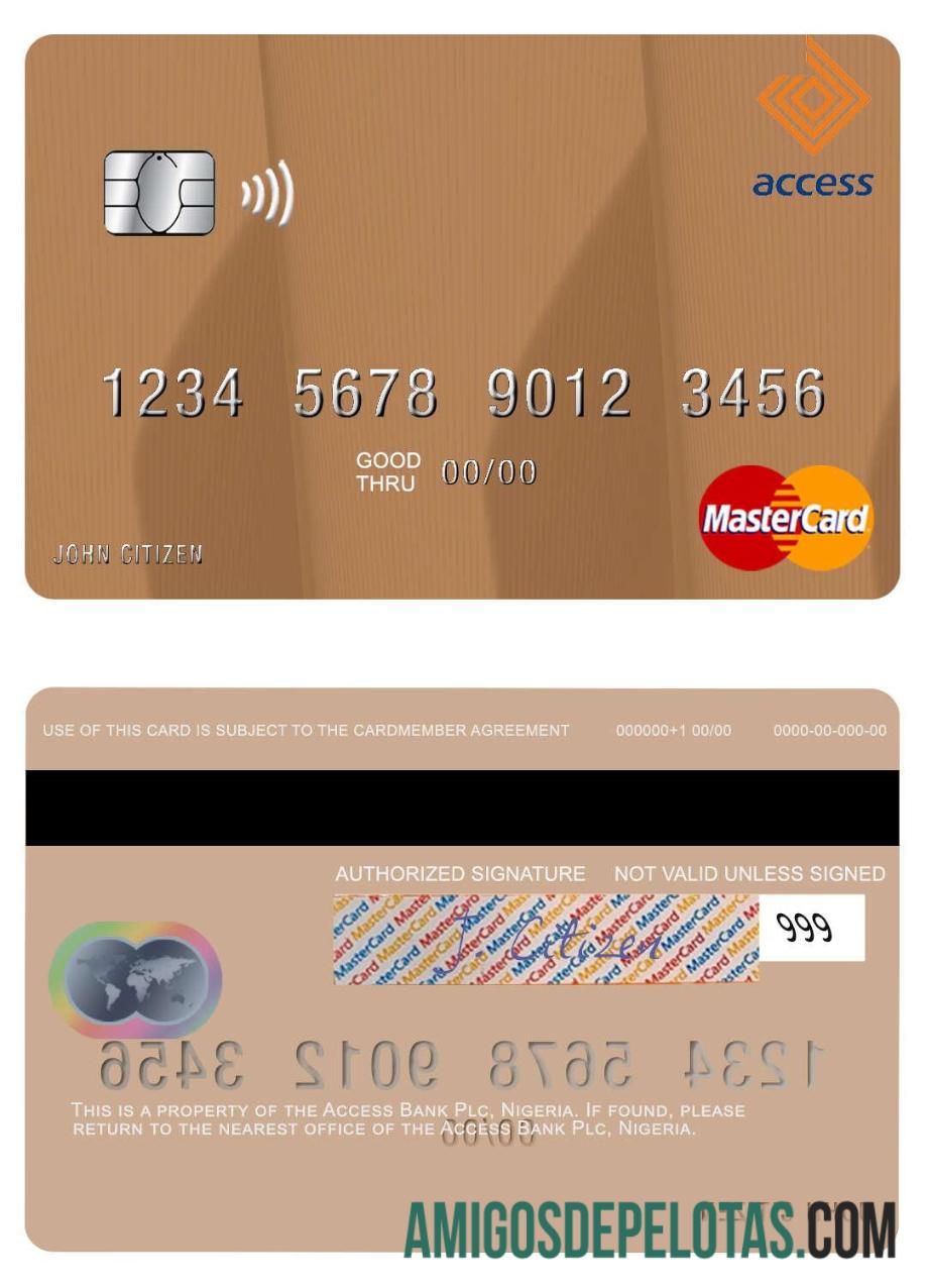 Nigeria Access Bank Plc Mastercard example